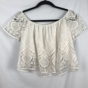 Lucy Paris White Off-Shoulder Top